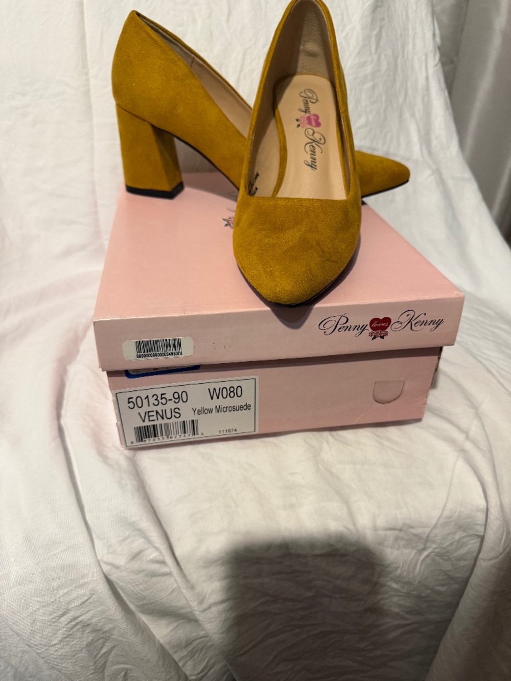 Penny Kenny, mustard, micro suede size 8 shoes